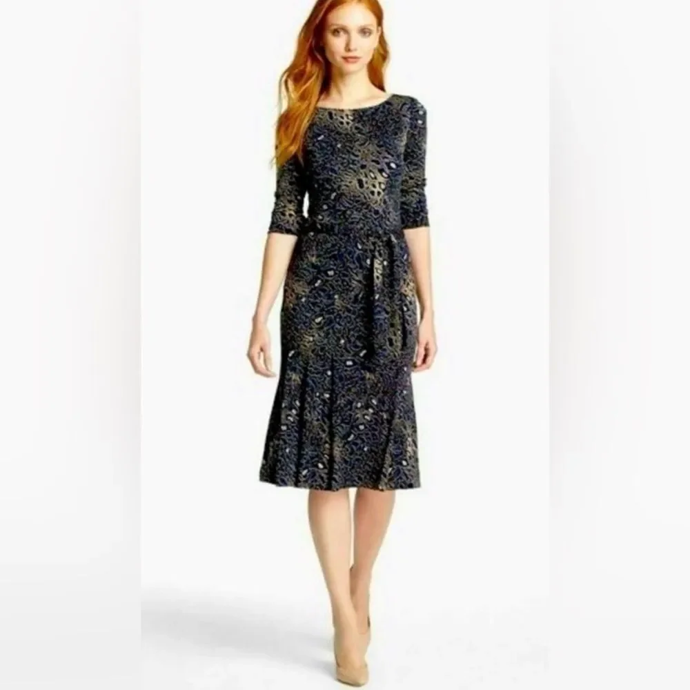 Tory Burch Leopard Print Drop Waist Dress M